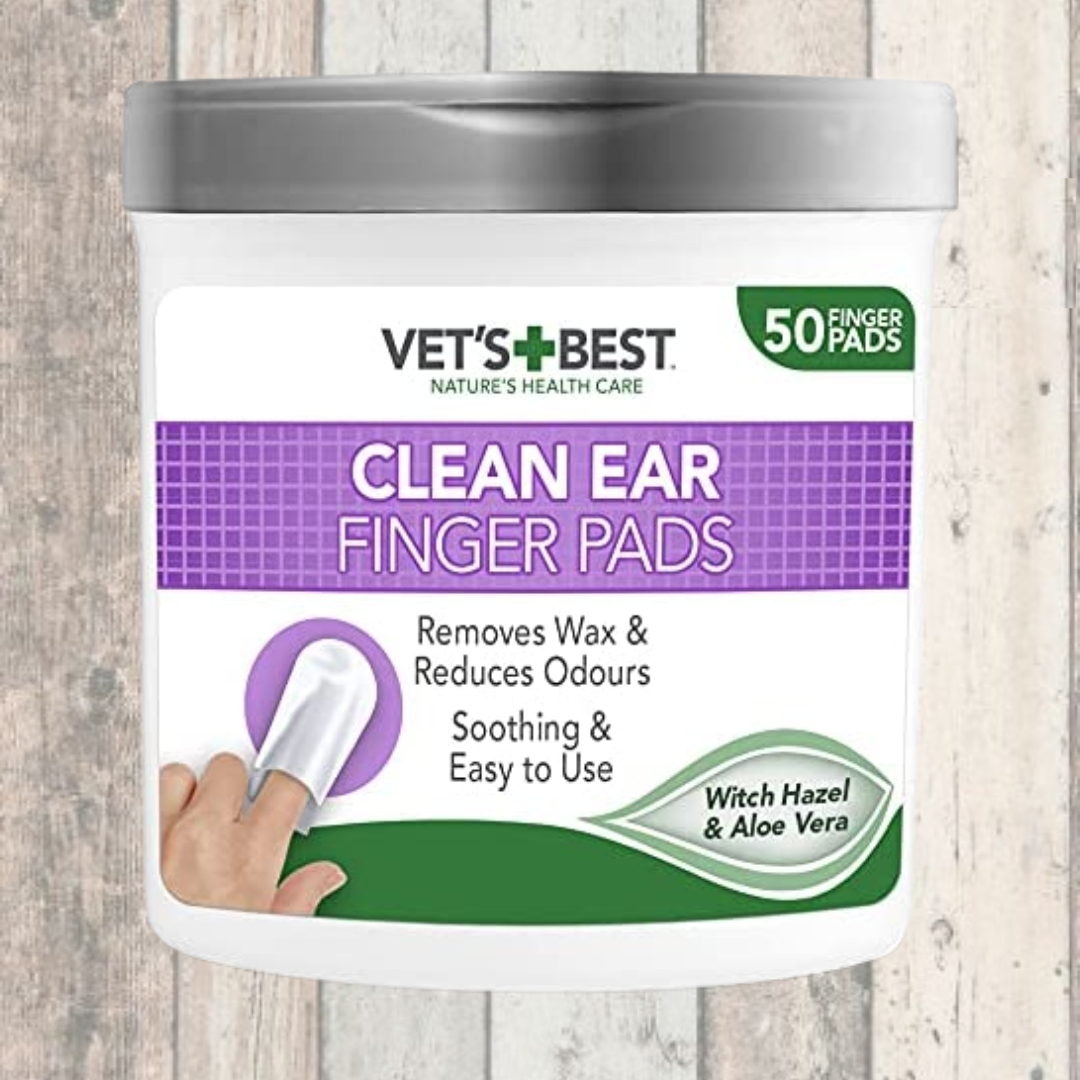 Finger Ear Cleaning Pads for Dogs Vets Best Doghouse DOGHOUSE