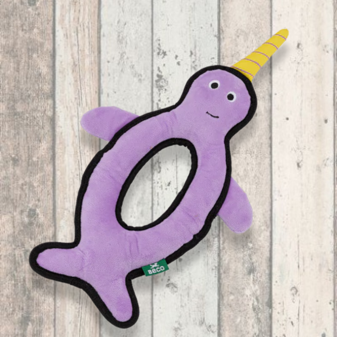 EcoFriendly Narwhal Dog Toy Eco Toys Beco Pets Doghouse DOGHOUSE
