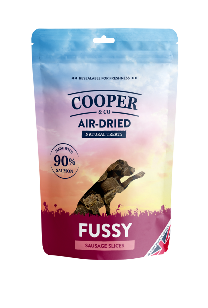 Cooper & Co Air Dried Fussy Treats. Salmon Sausages