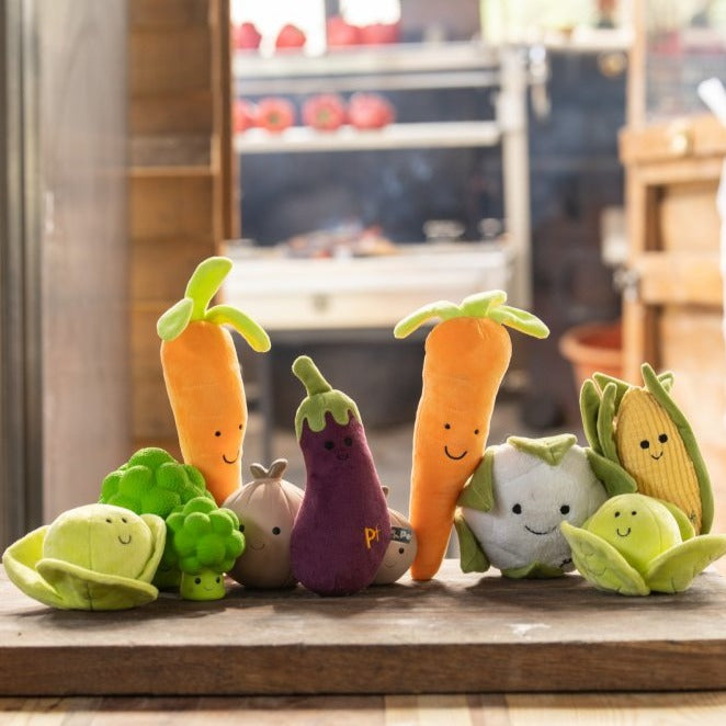 Foodie Faces Furry Carrot Dog Toy