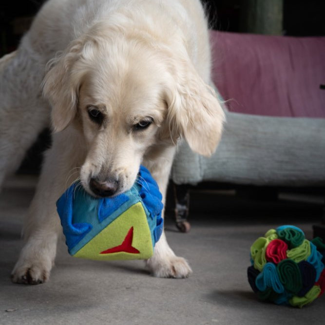 Fabric Snuffle Triangle Puzzle Toy