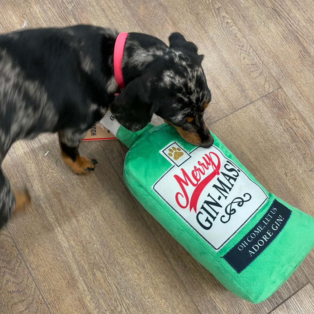 Merry Gin-Mas Crinkly Bottle Dog Toy - DOGHOUSE