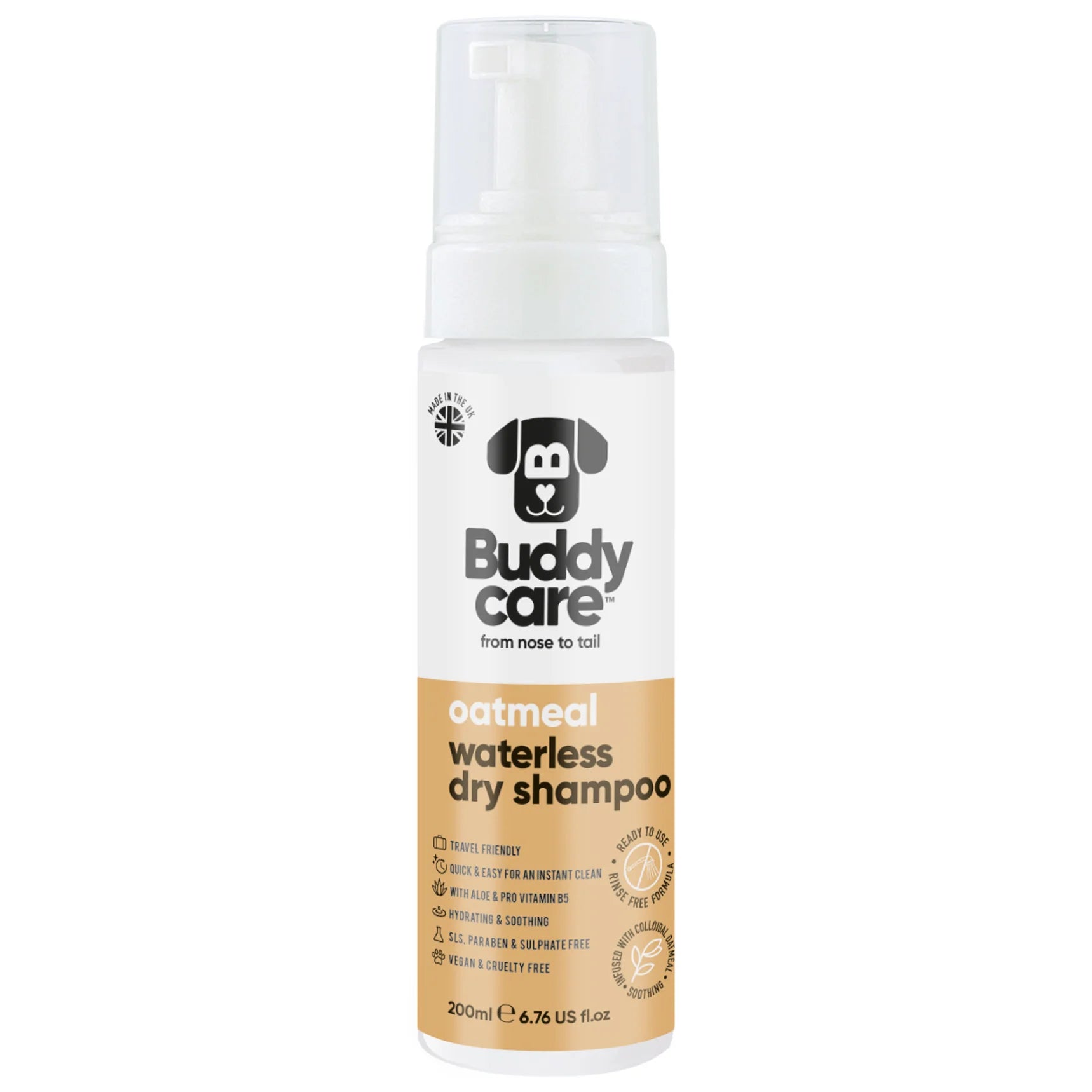 Buddycare Oatmeal Waterless Dry Shampoo for Dogs DOGHOUSE Buddycare Oatmeal Waterless Dry Shampoo for Dogs DOGHOUSE