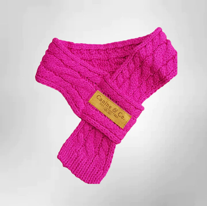 Pink Cable Knit Scarf for Dogs - DOGHOUSE