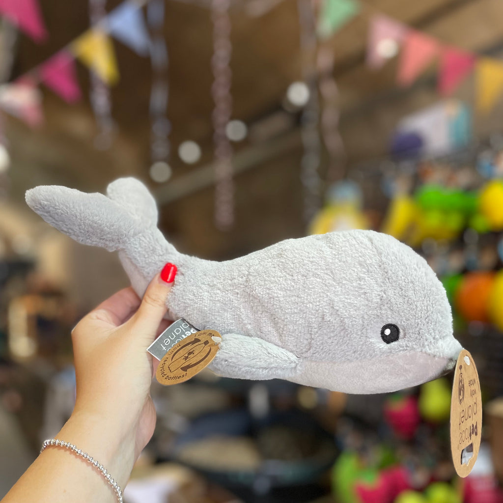 PetFace Planet Wolly Whale Plush Dog Toy