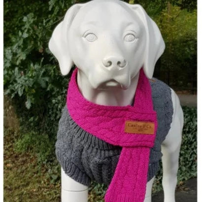 Pink Cable Knit Scarf for Dogs - DOGHOUSE