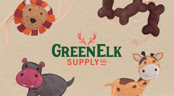 Green Elk - Coco Buddies tough toy suede