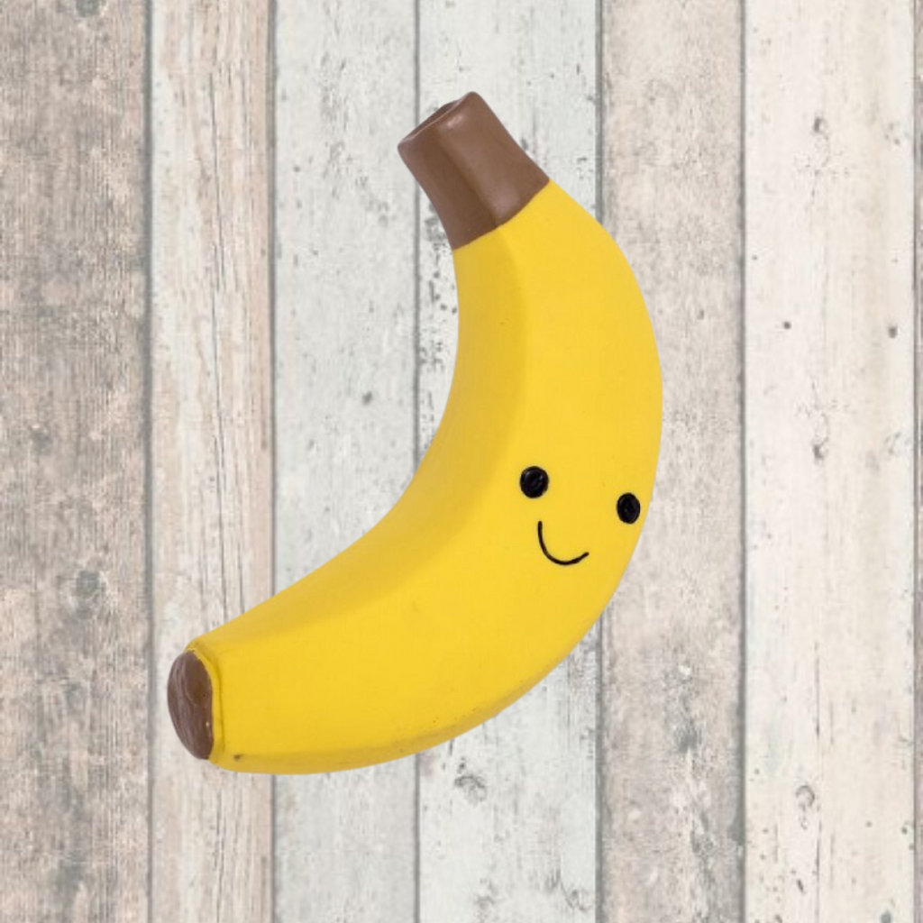 Foodie Faces Latex Banana Dog Toy