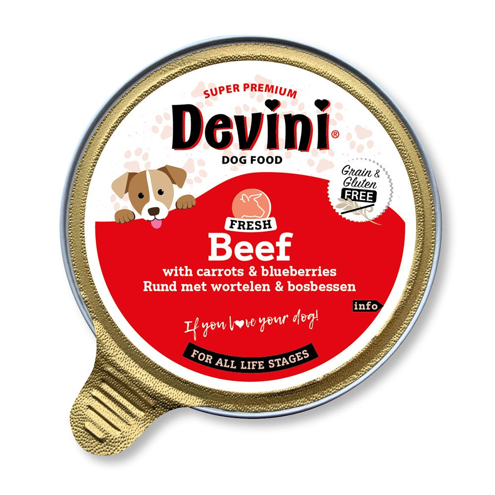 Devini Wet Dog Food Cups Beef