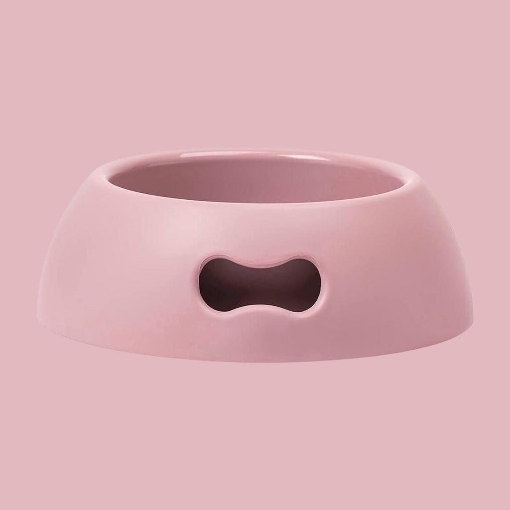 pink pappy dog bowl