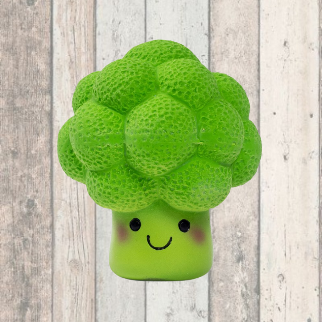 Foodie Faces Latex Broccoli Dog Toy