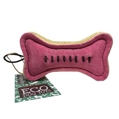 Eco Green or Pink Bone Dog Toy