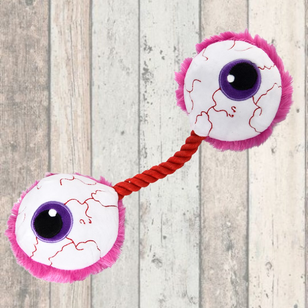 Pink Furry Eyeball Rope Dog Toy Dog Toys DOGHOUSE