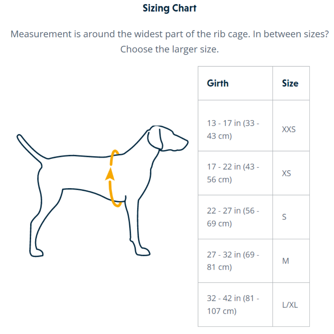 Ruffwear harness size chart best sale