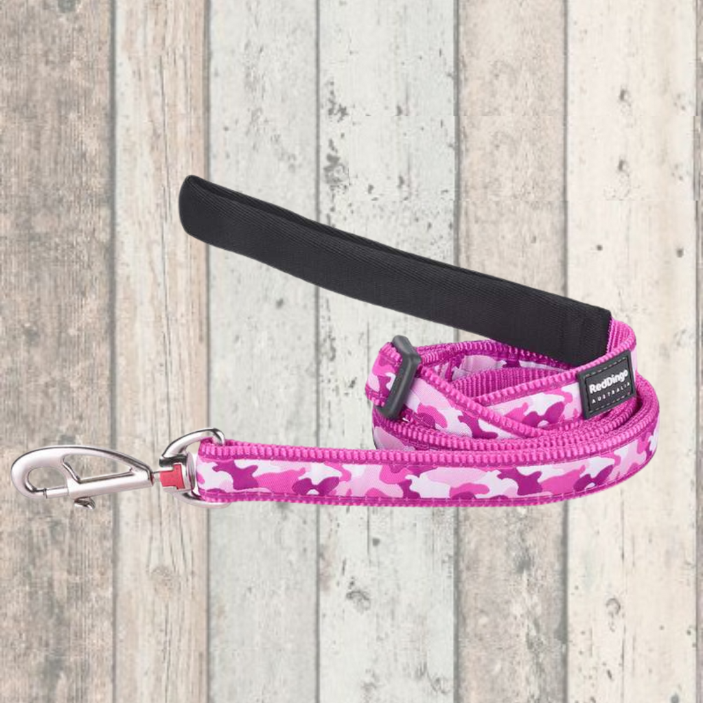 Pink Camo Dog Lead by Red Dingo