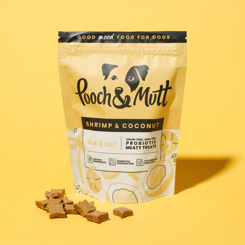 Pooch Mutt Shrimp Coconut Probiotic Meaty Treats for Skin