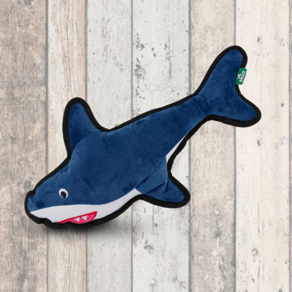 sidney shark dog toy beco pets